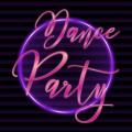 Dance party retro text vector